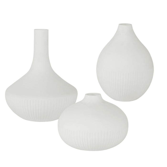 Apothecary Satin Vases – White, Set of 3