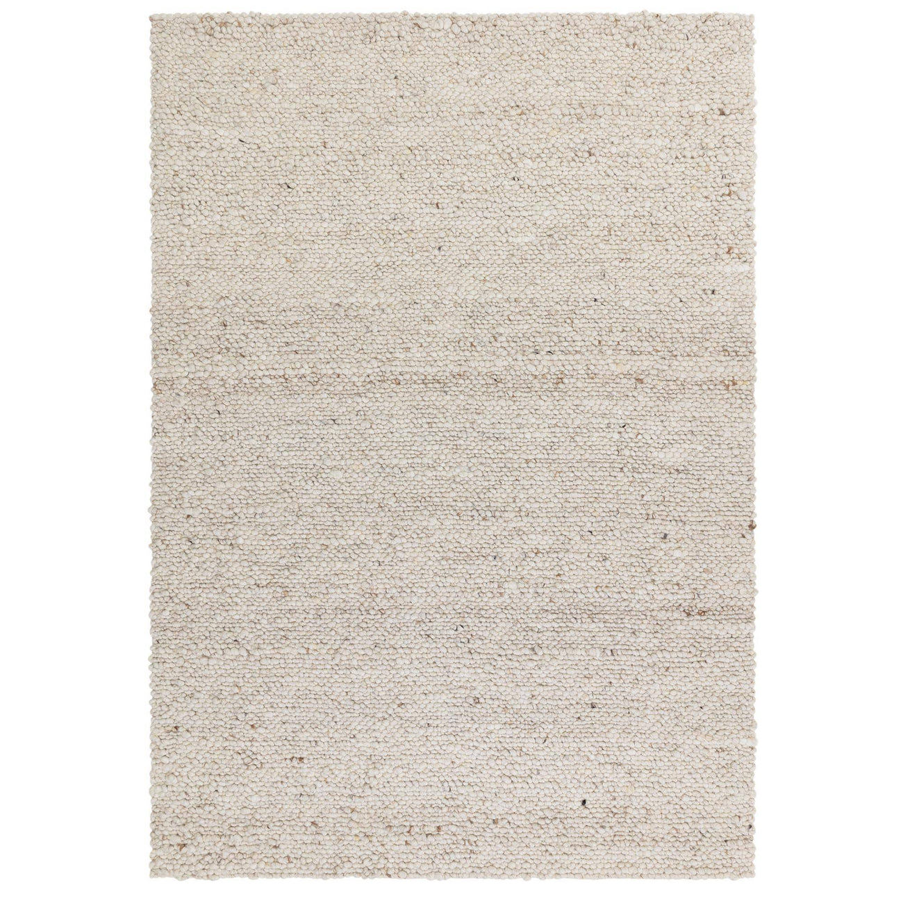 Adler Ivory rug in chunky bouclé wool texture on white background