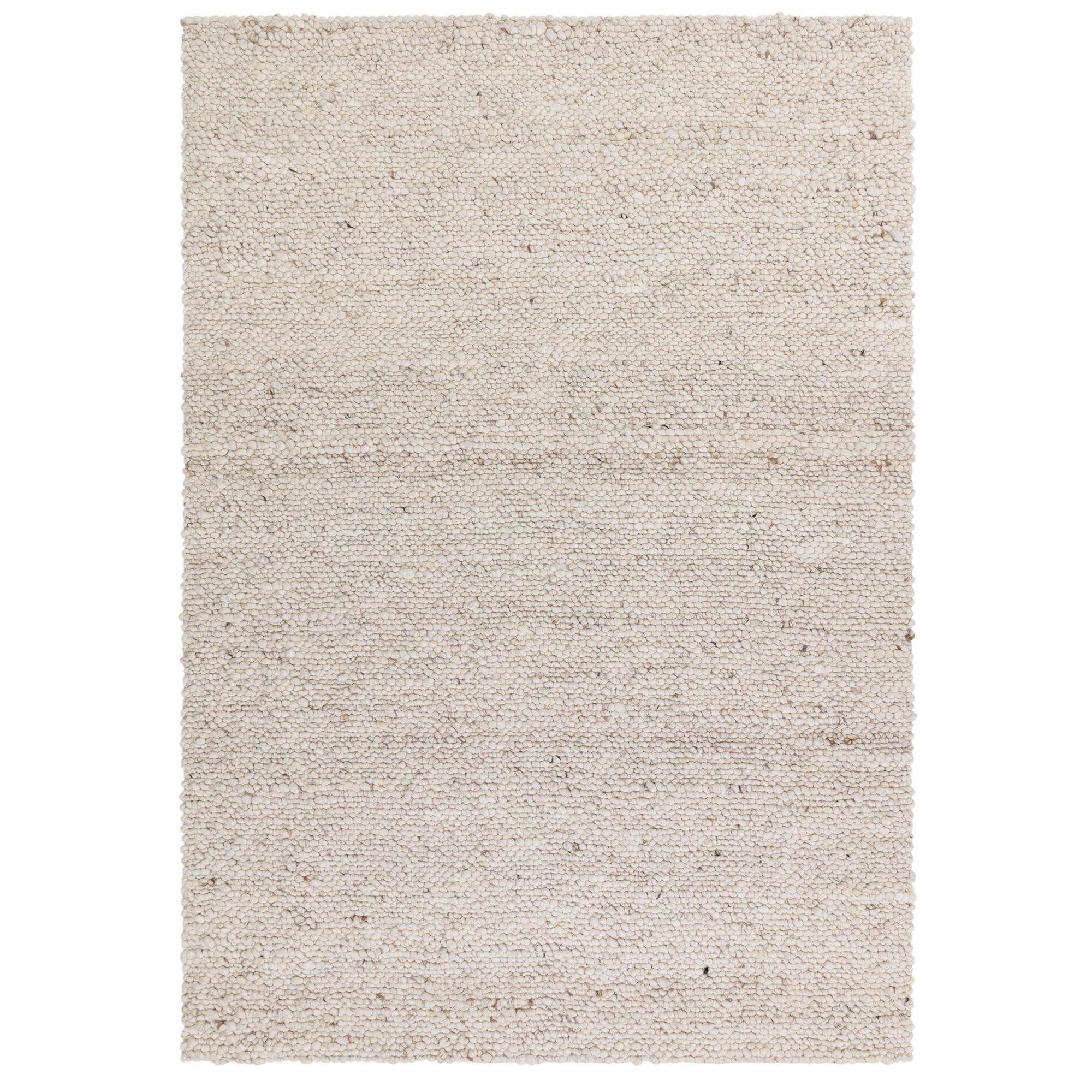 Adler Ivory rug in chunky bouclé wool texture on white background