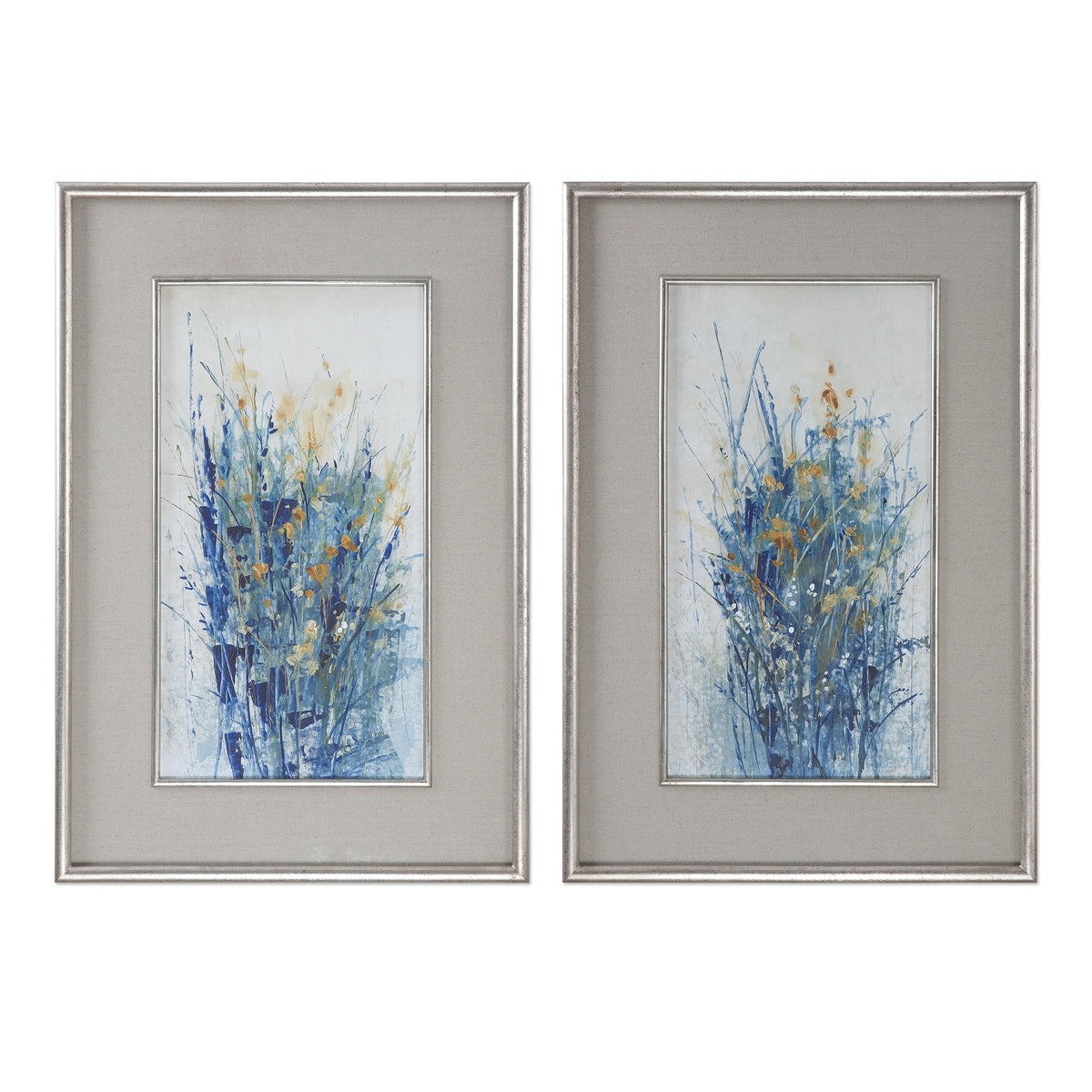 Indigo Florals Framed Art – Set of 2