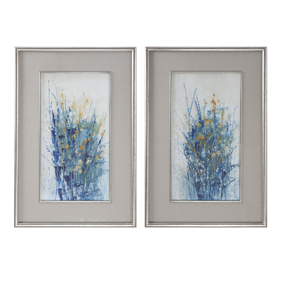 Indigo Florals Framed Art – Set of 2