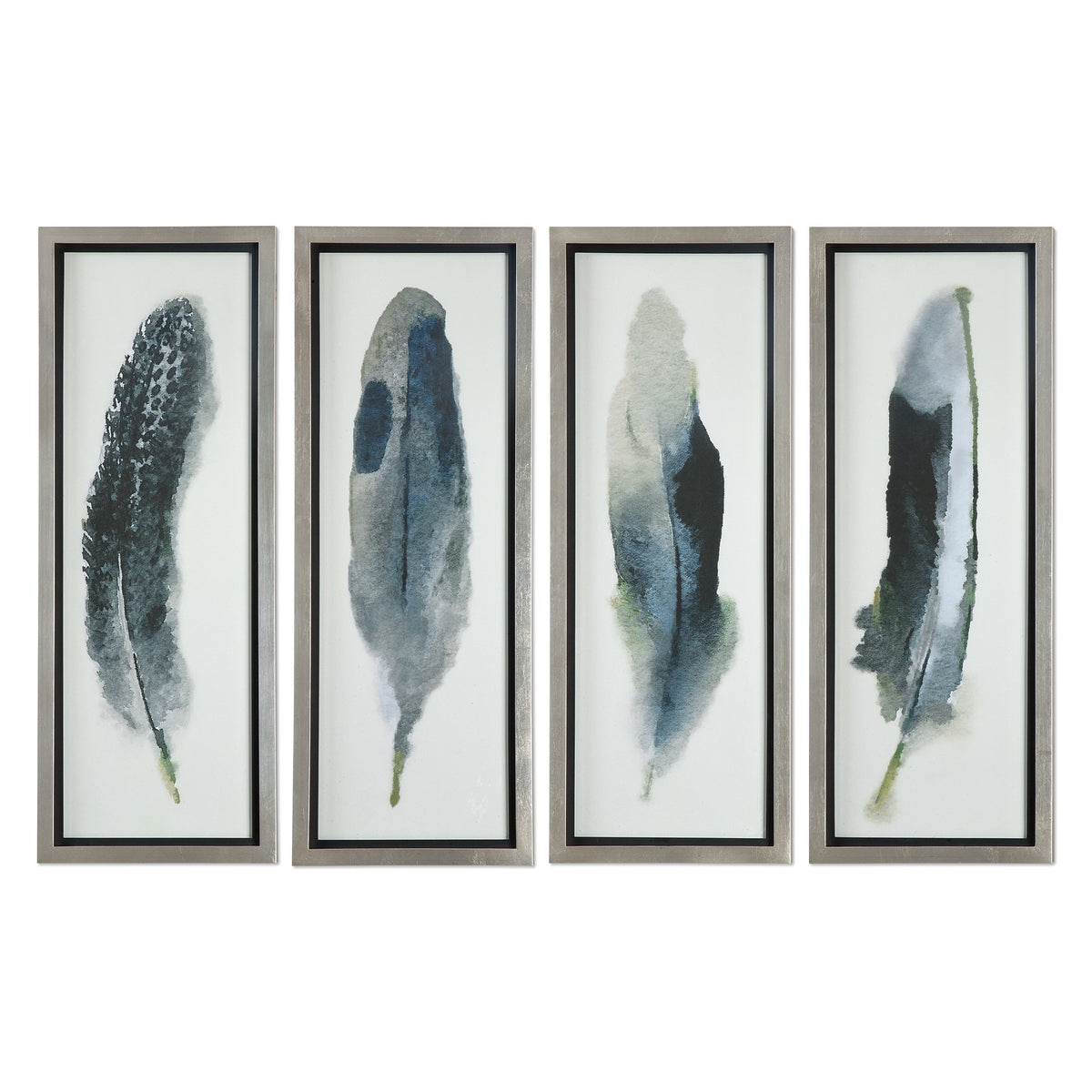 Feathered Beauty Framed Prints, Set of 4
