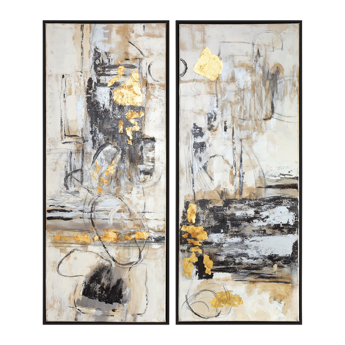 Life Scenes Abstract Art, Set of 2
