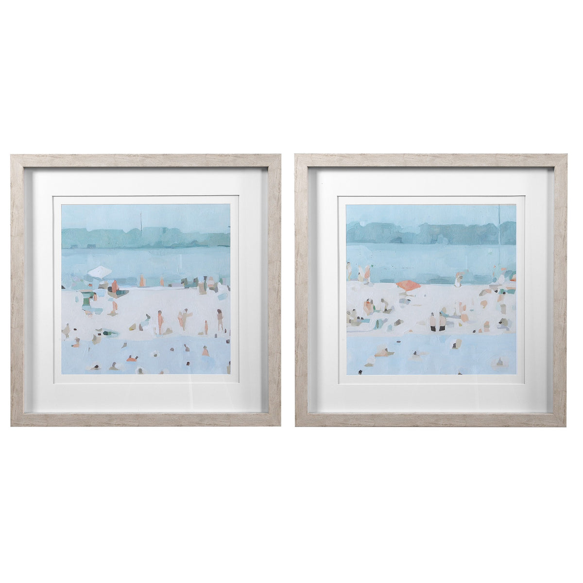 Sea Glass Sandbar Framed Prints – Set of 2