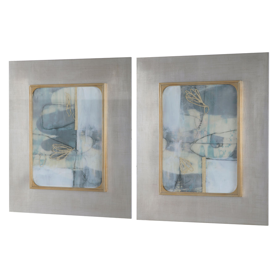 Gilded Whimsy Abstract Prints – Set of 2