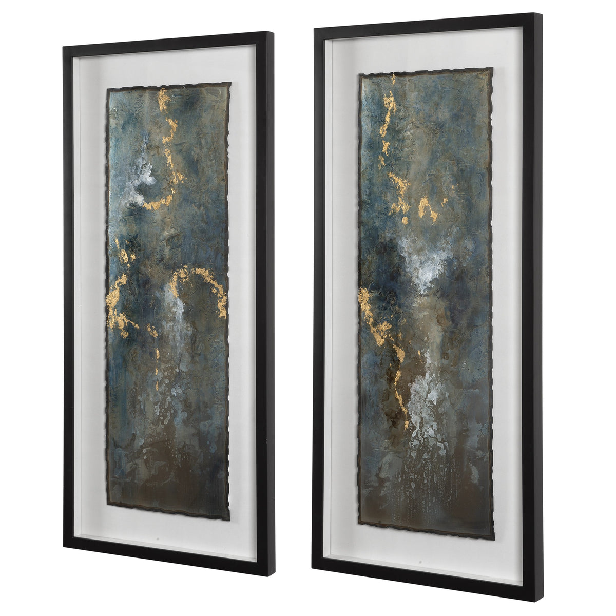 Glimmering Agate Shadow Boxes – Set of 2