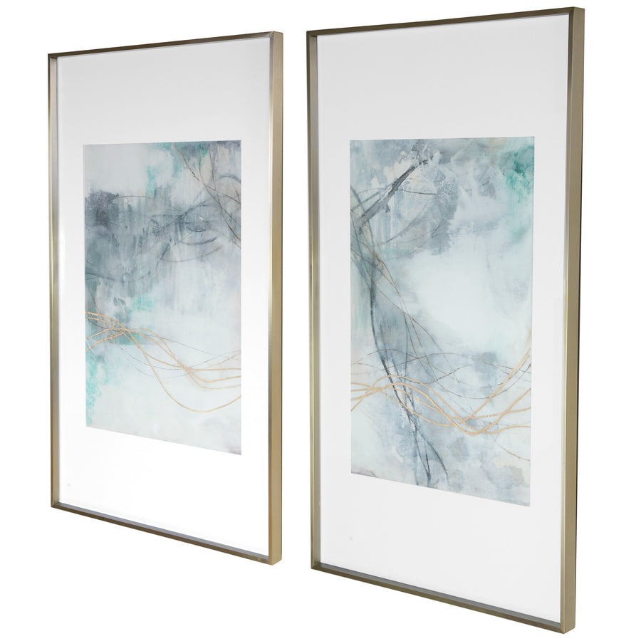 Undulating Oro Abstract Prints – Set of 2