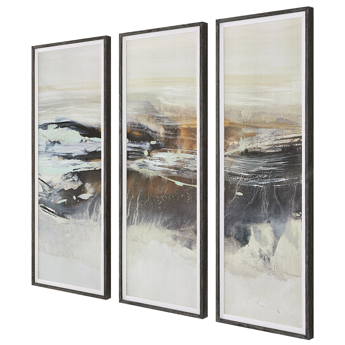 Graphite Horizon Framed Prints – Set of 3