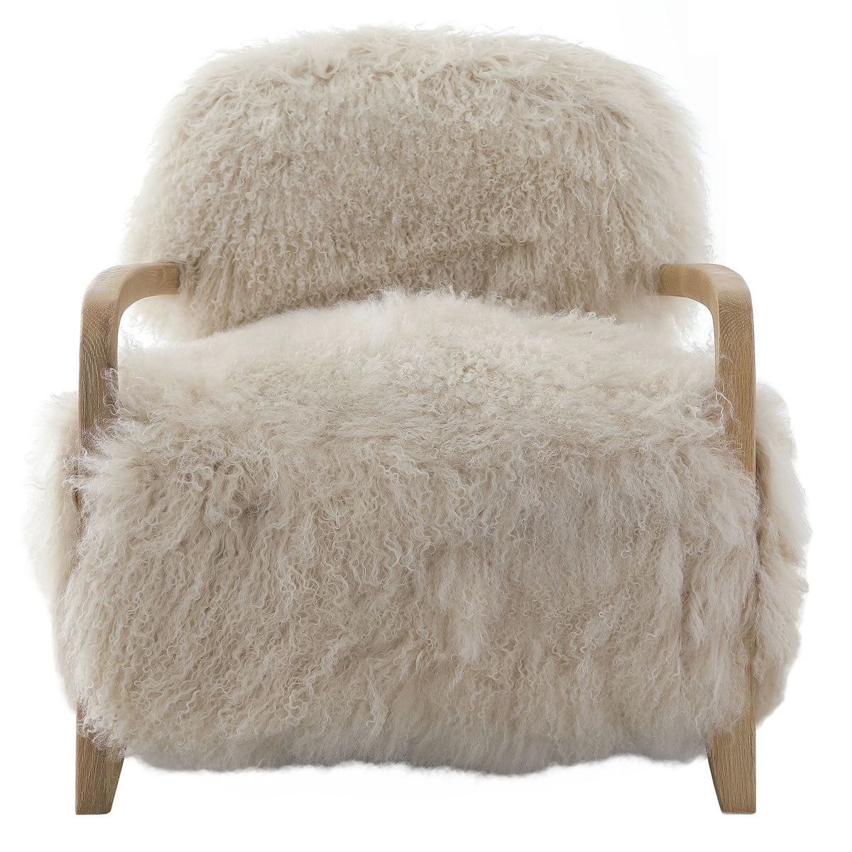Baaarb Accent Chair in Natural Real Long Sheepskin