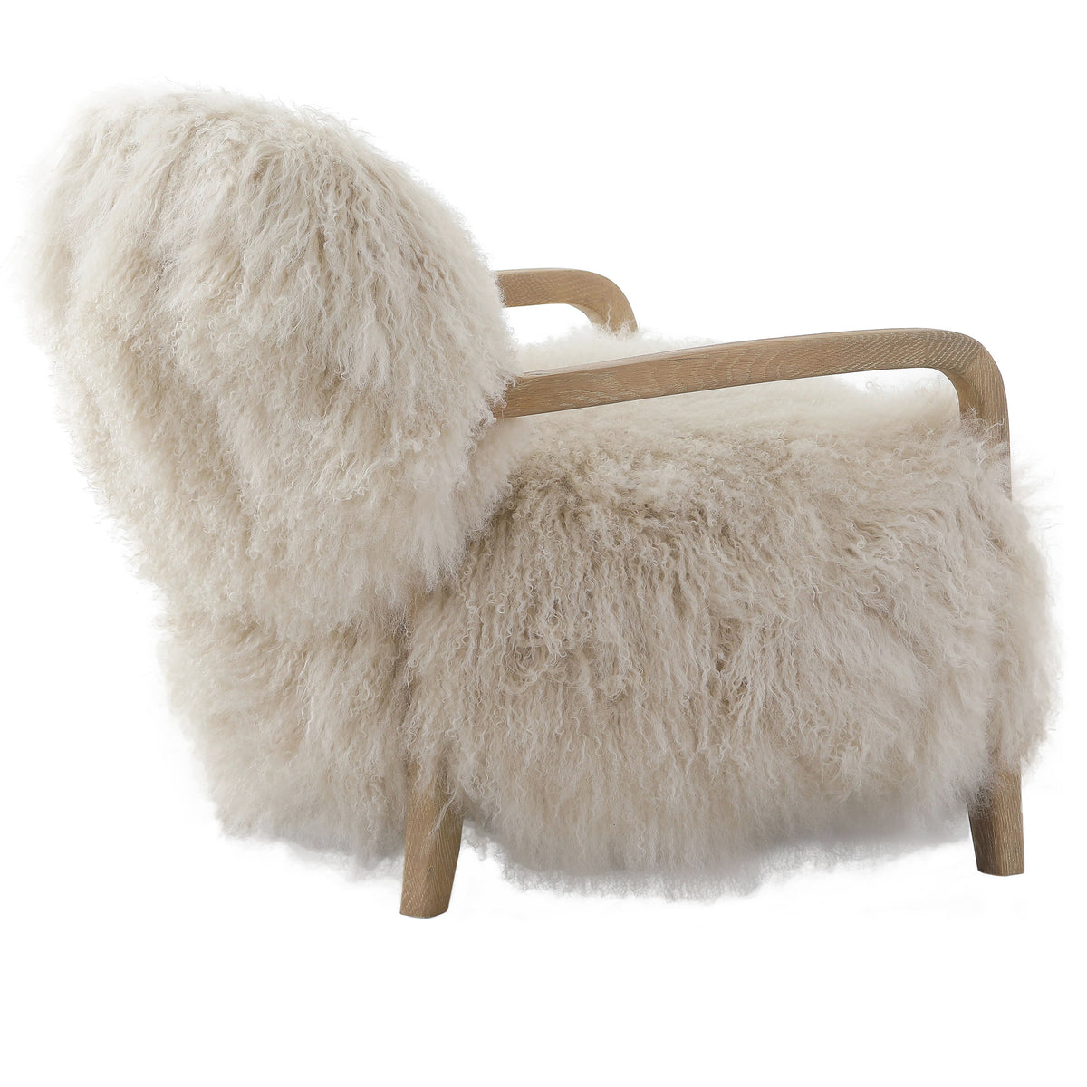 Baaarb Accent Chair in Natural Real Long Sheepskin