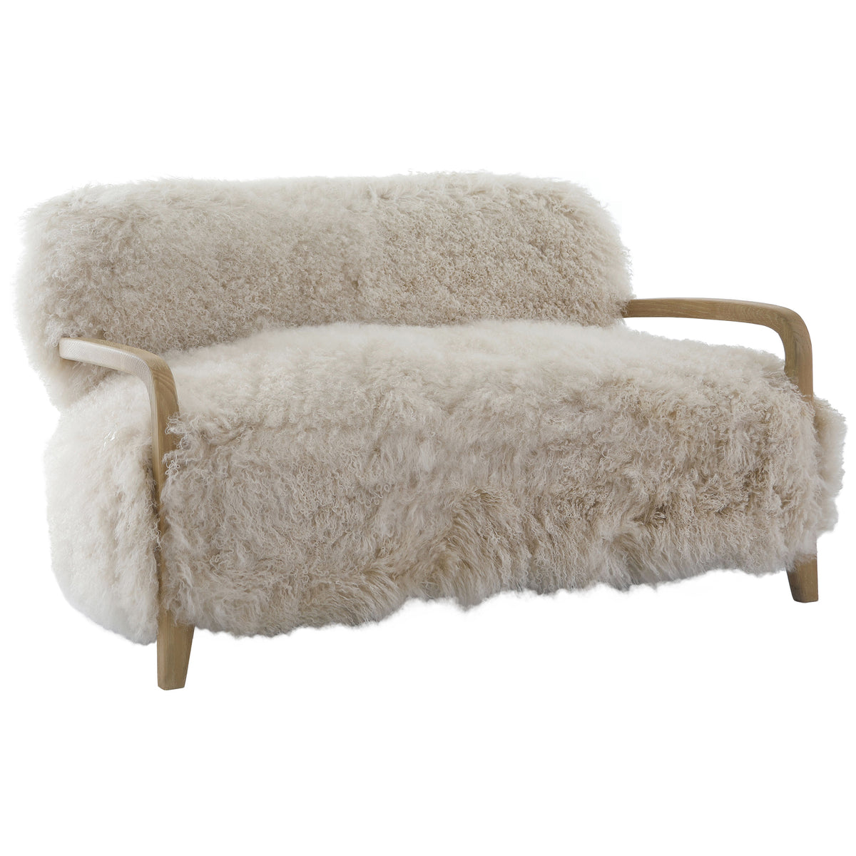 Baaarb Sofa in Natural Real Long Sheepskin