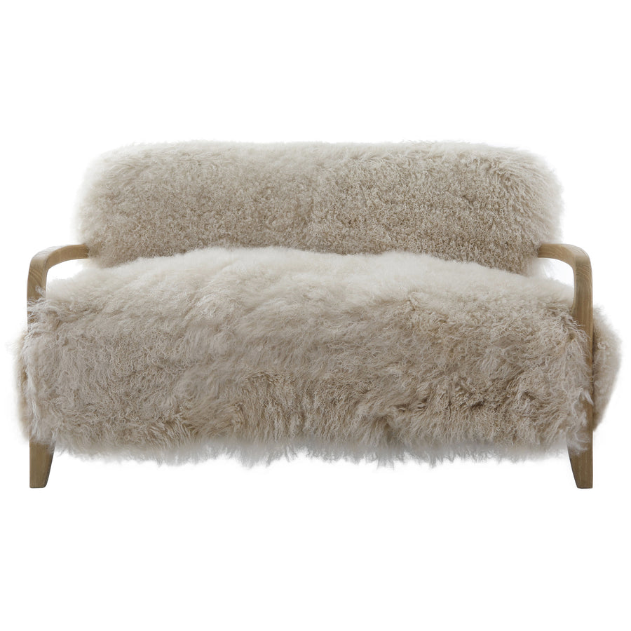 Baaarb Sofa in Natural Real Long Sheepskin