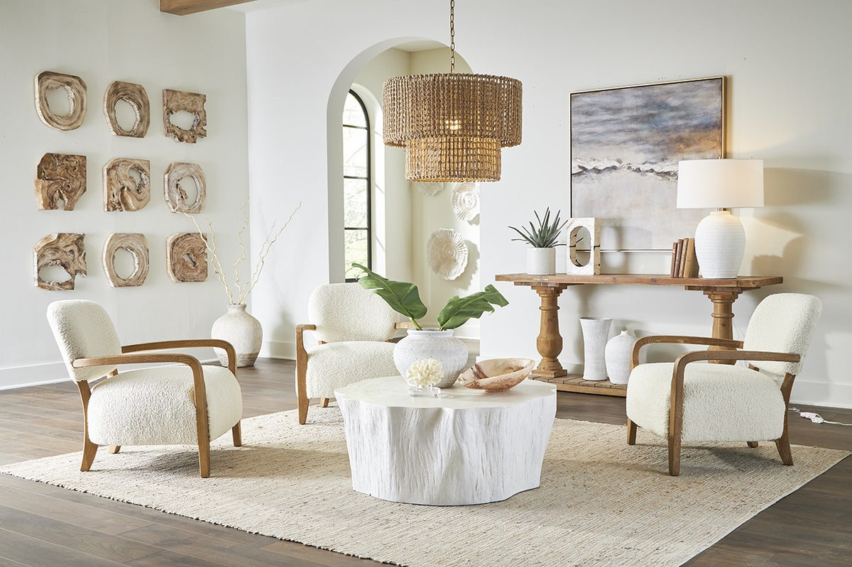 Nouveau White Coral Stone Indoor-Outdoor Sculpture