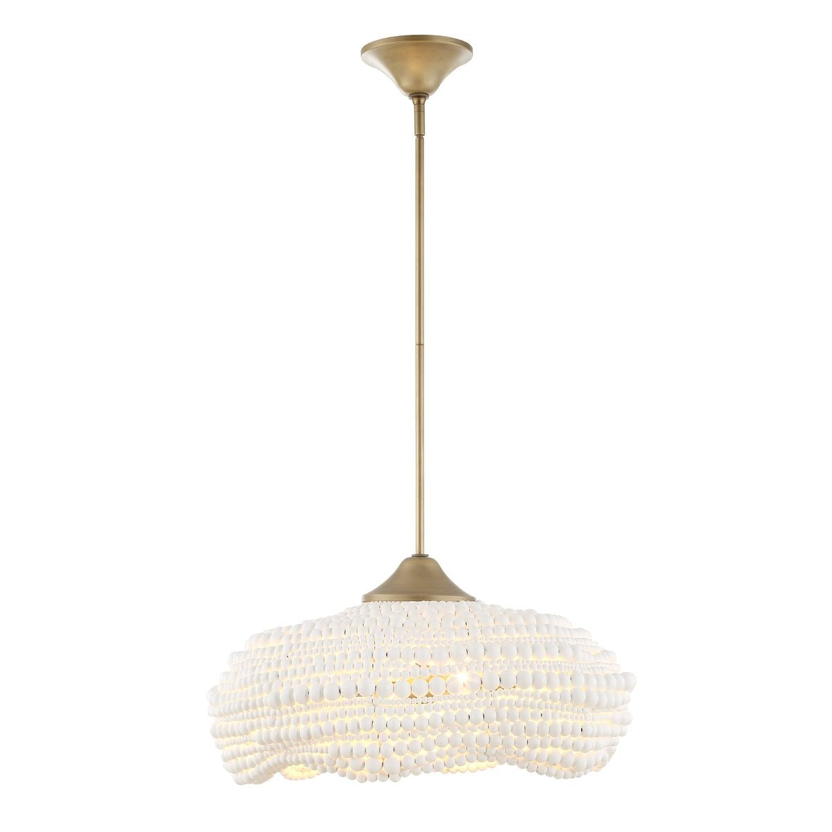 Biddeford White Beaded 5-Light Pendant