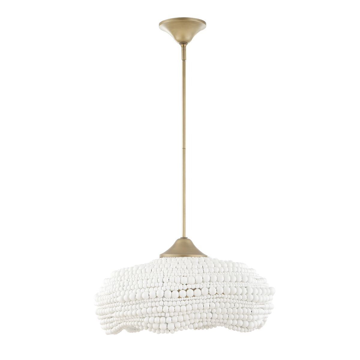 Biddeford White Beaded 5-Light Pendant