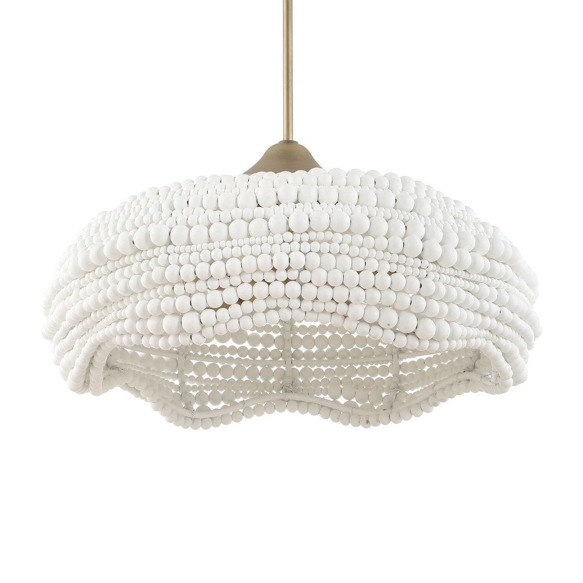 Biddeford White Beaded 5-Light Pendant