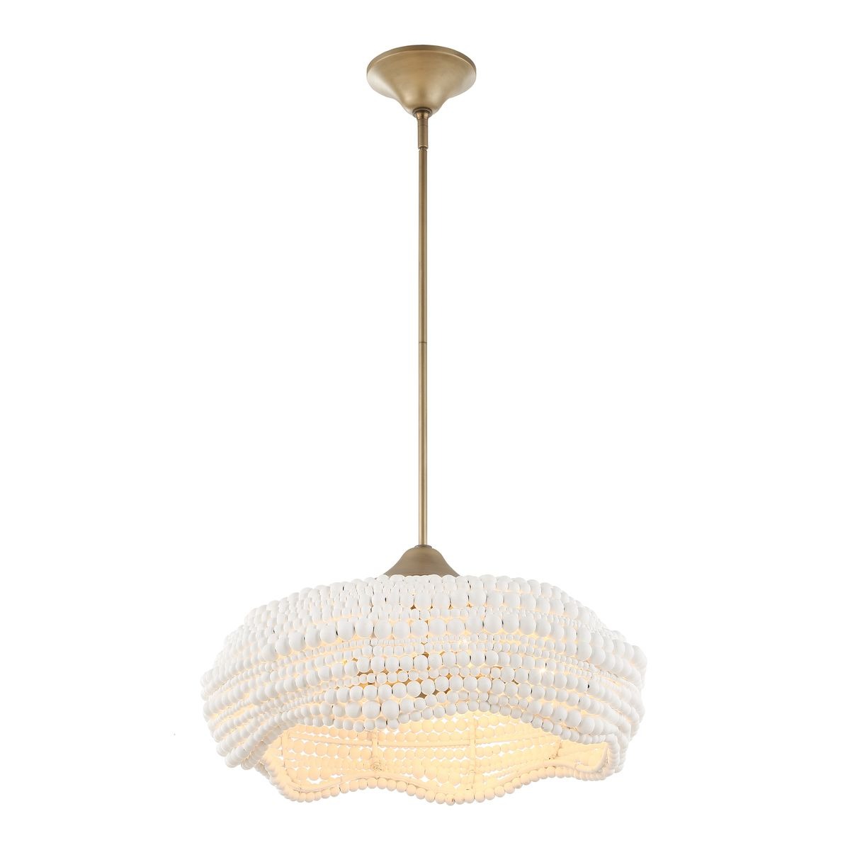 Biddeford White Beaded 5-Light Pendant