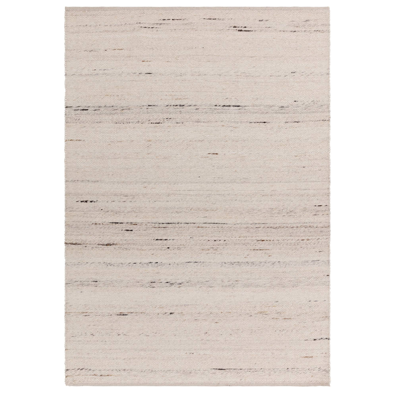 Birkdale Ivory hand-woven wool blend rug on a white background