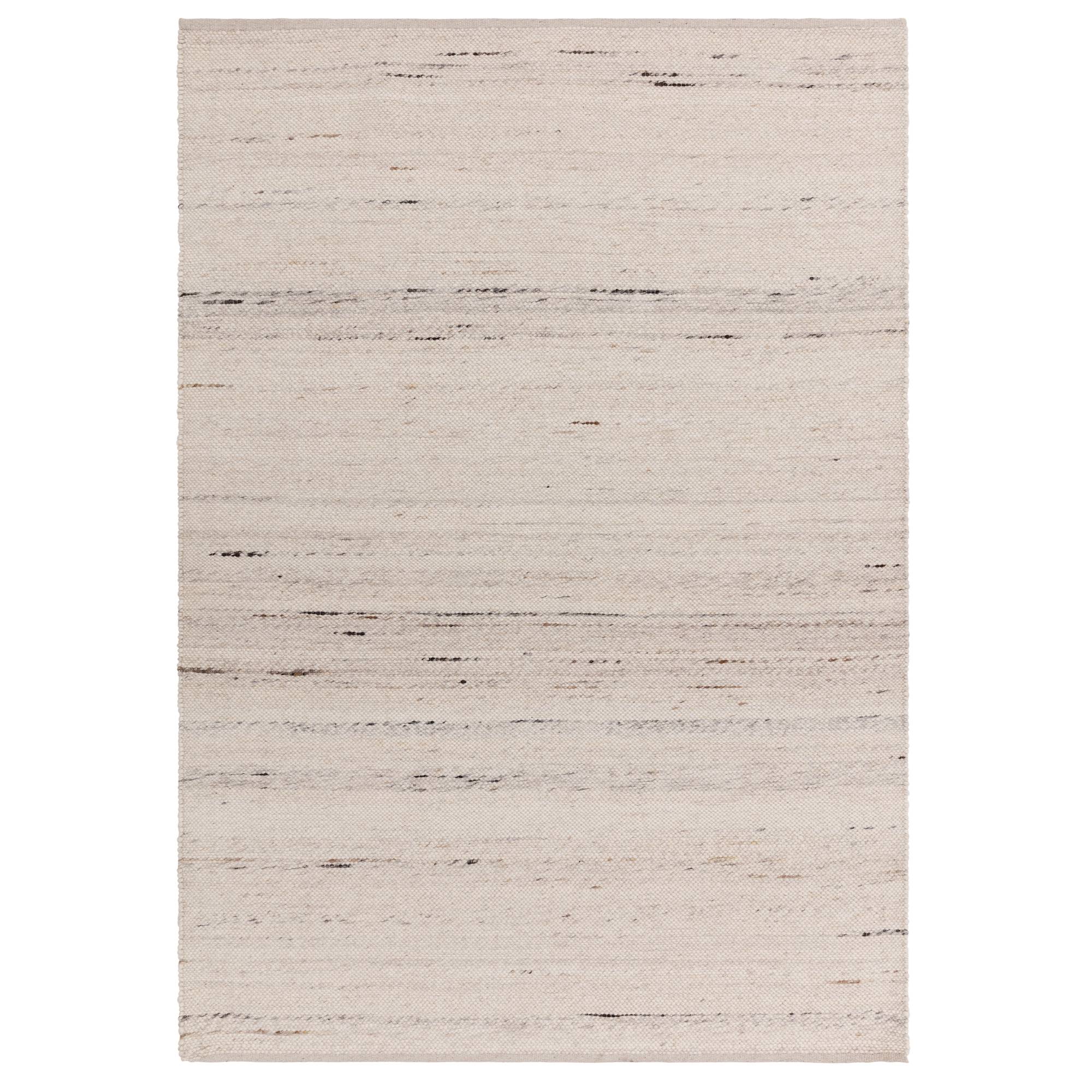 Birkdale Ivory hand-woven wool blend rug on a white background