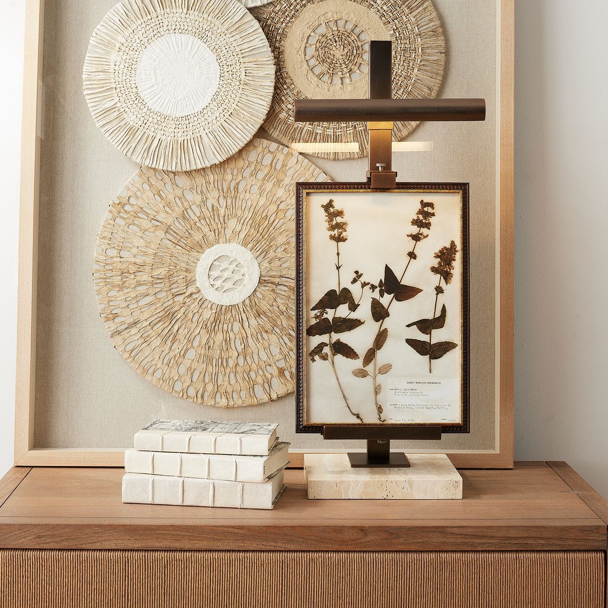 Lean On Me Lighted Easel – Travertine and Bronze