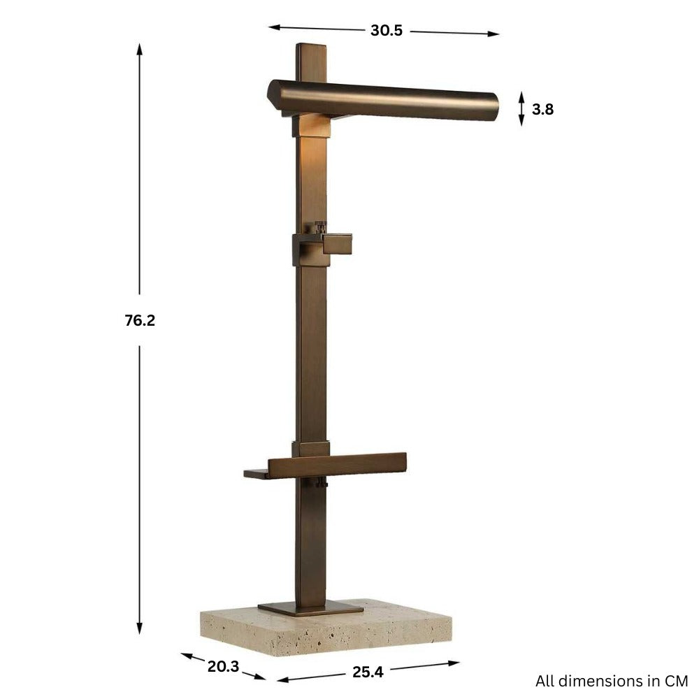 Lean On Me Lighted Easel – Travertine and Bronze