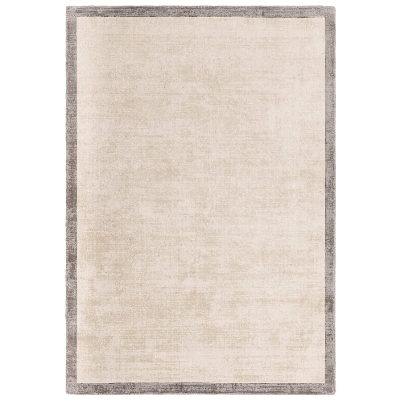 Blade Border Putty and Silver rug, hand-woven dual-tone design with complementing border, white background