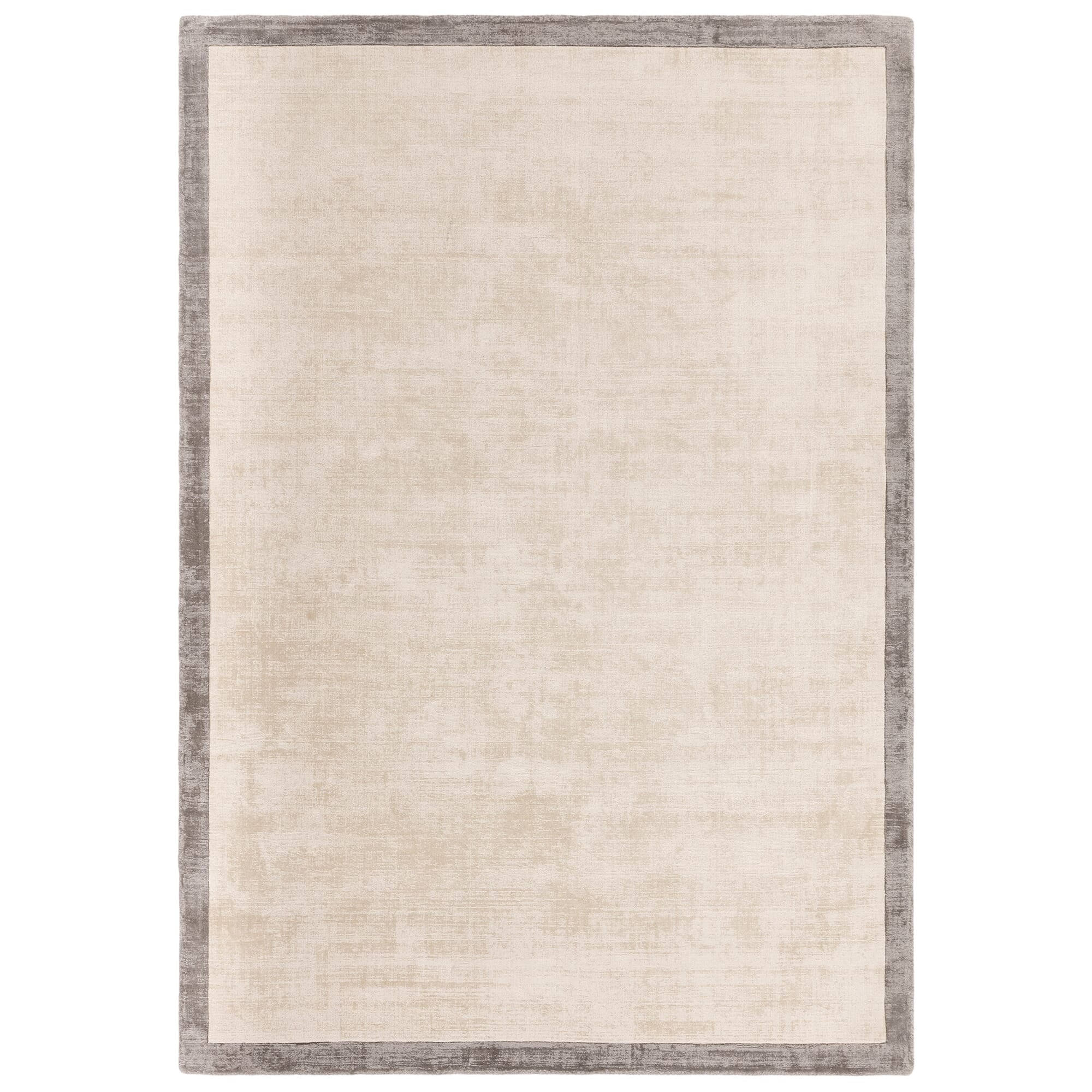 Blade Border Putty and Silver rug, hand-woven dual-tone design with complementing border, white background