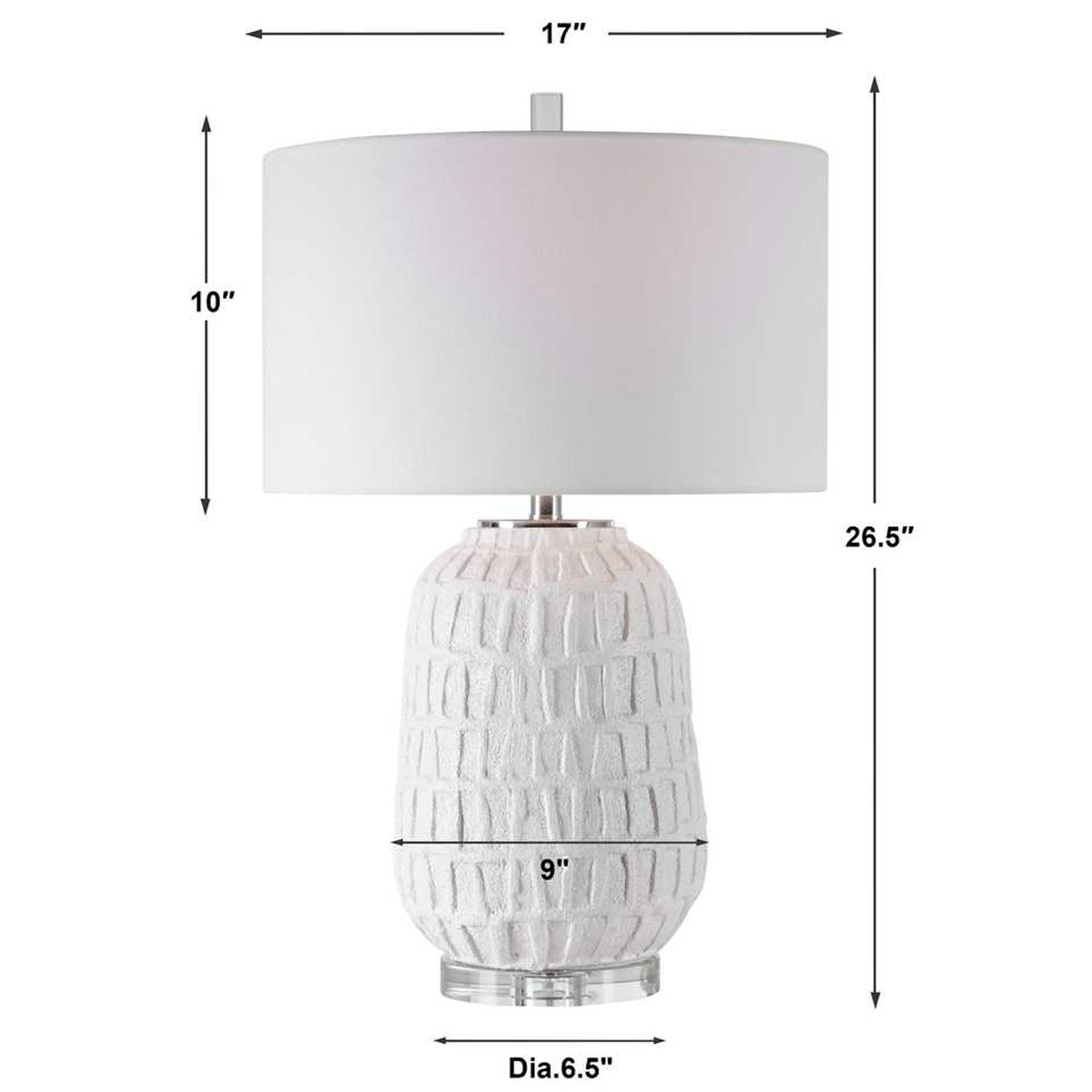 Caelina Textured White Table Lamp