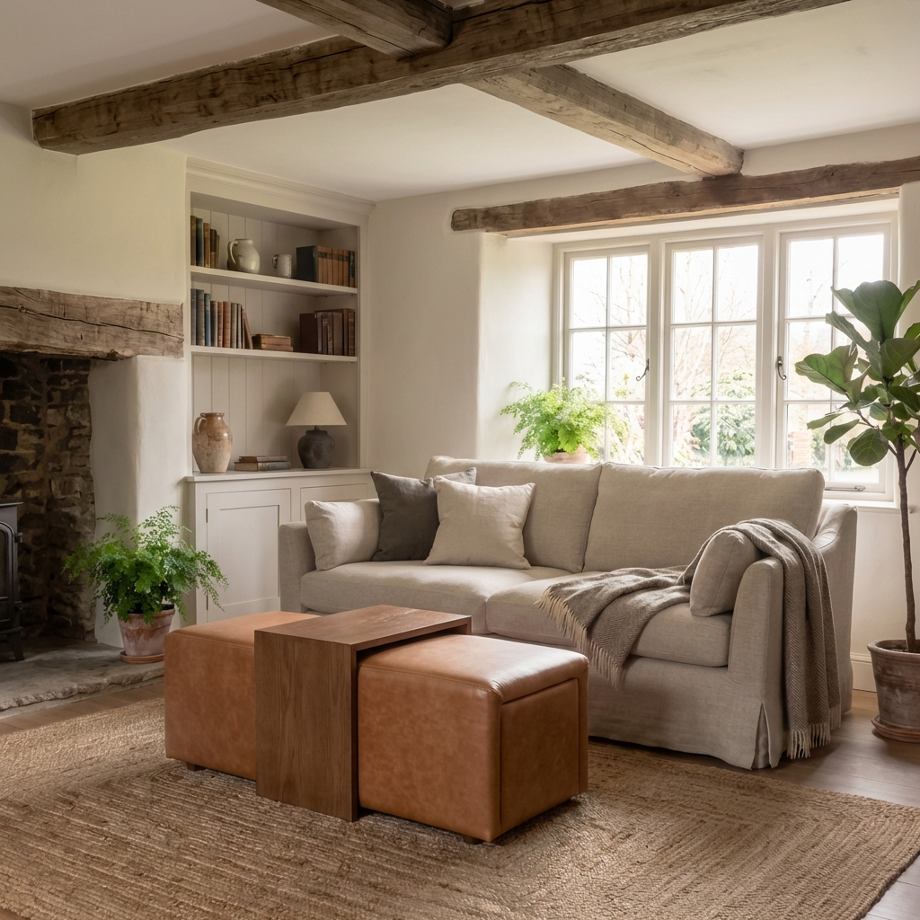 Campden Ottoman – Leather