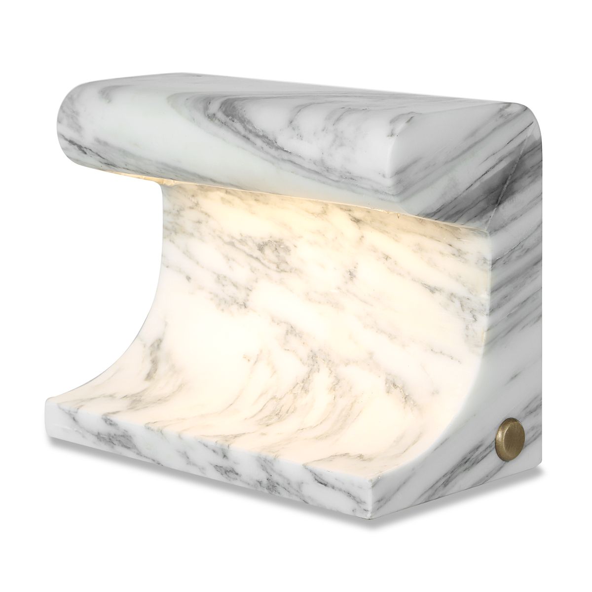 Carved Beam Rechargeable Mini Lamp – Arabescato Marble