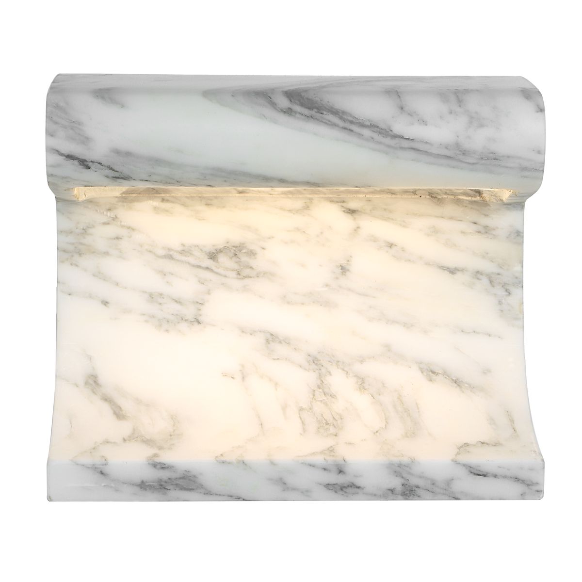 Carved Beam Rechargeable Mini Lamp – Arabescato Marble
