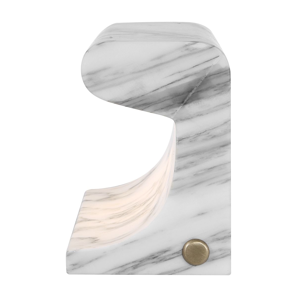 Carved Beam Rechargeable Mini Lamp – Arabescato Marble