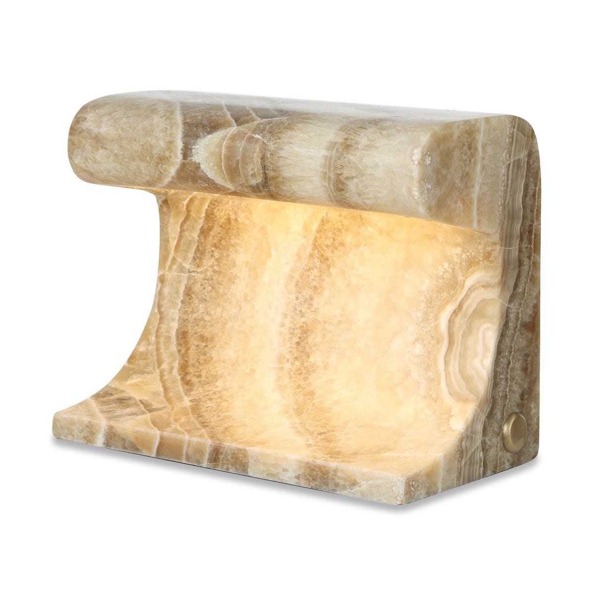 Carved Beam Rechargeable Mini Lamp – Latte Onyx