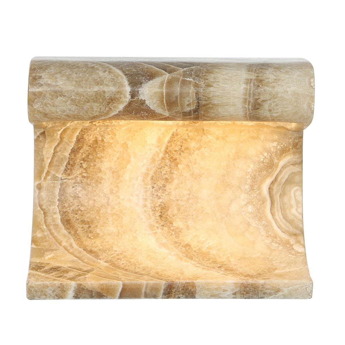 Carved Beam Rechargeable Mini Lamp – Latte Onyx