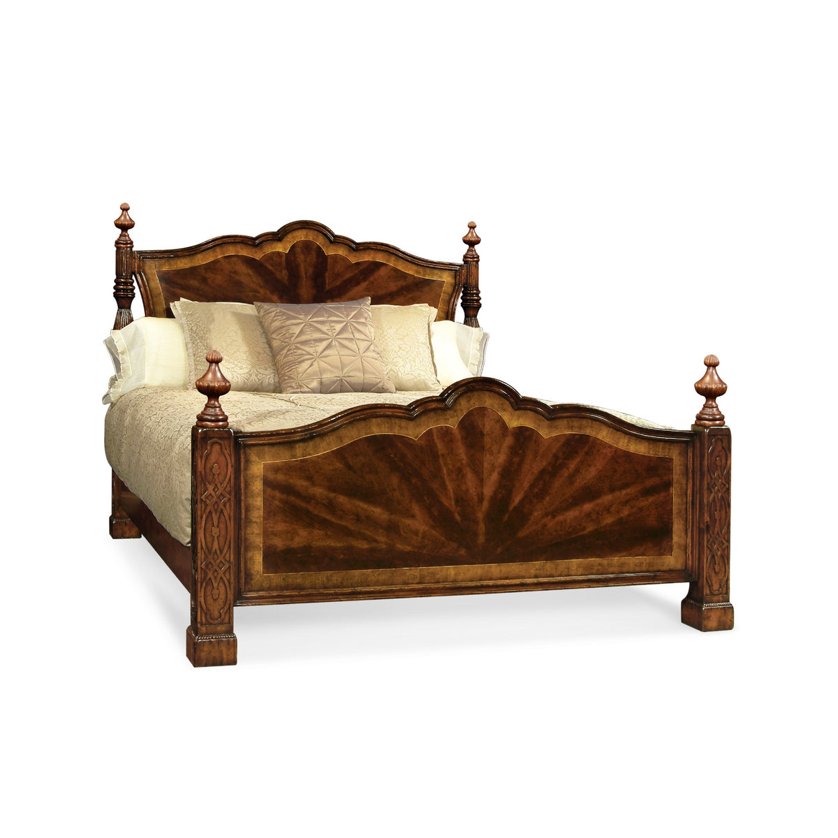 Chippendale Four Poster Bed – Mahogany, UK Super King