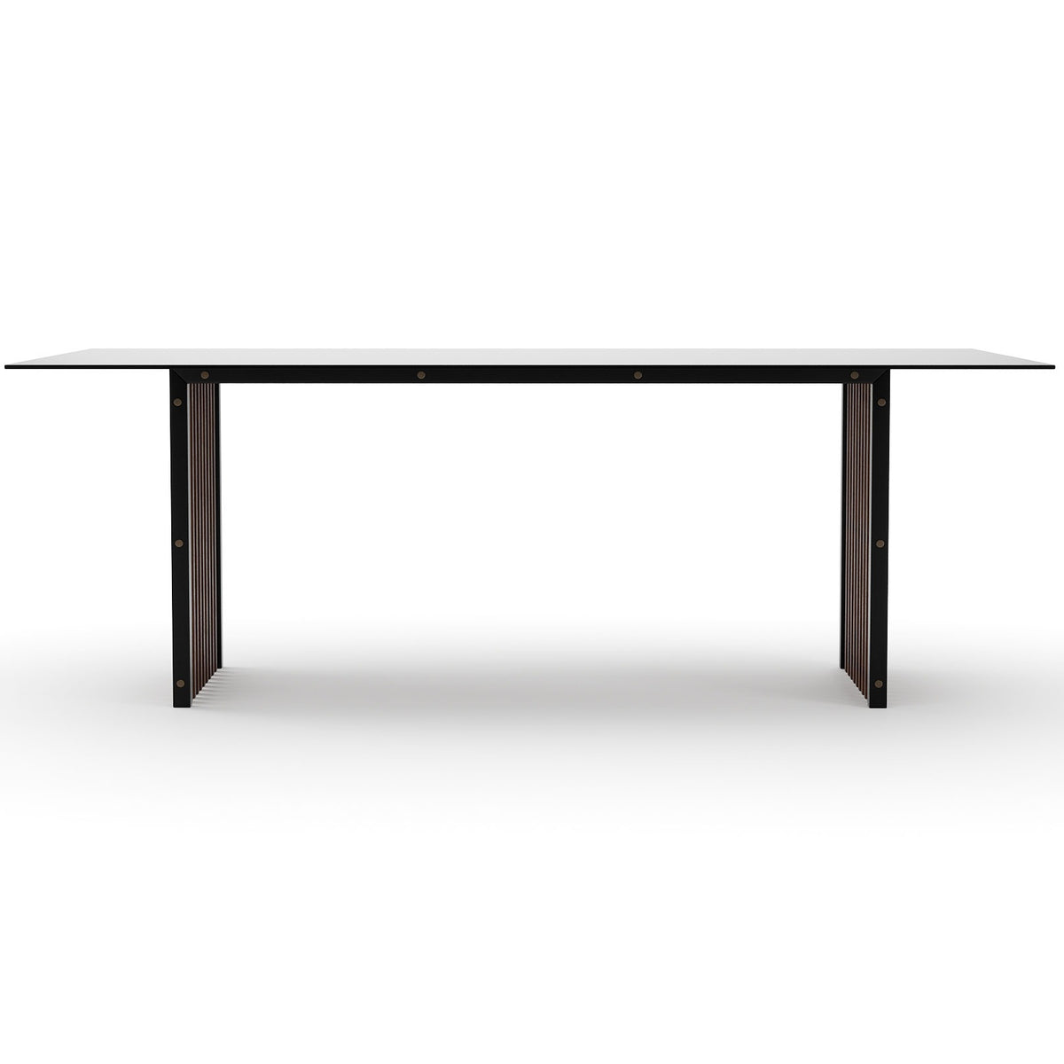 Pinstripe Dark Slatted Dining Table – 213cm