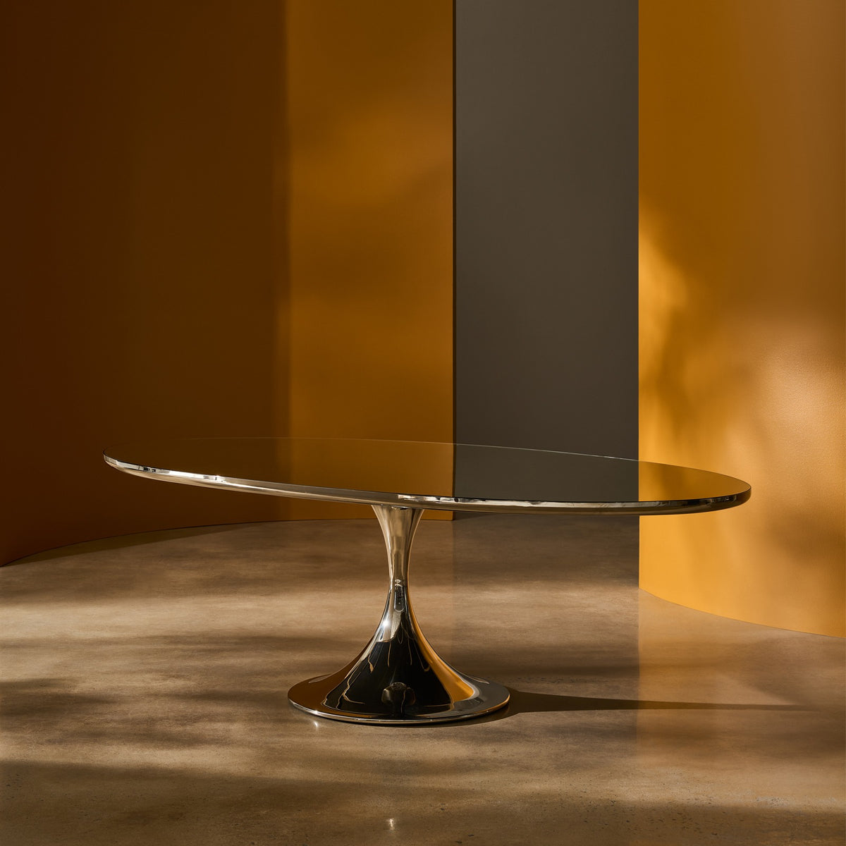 Semper Oval Dining Table – Whisper of Gold, 244 cm