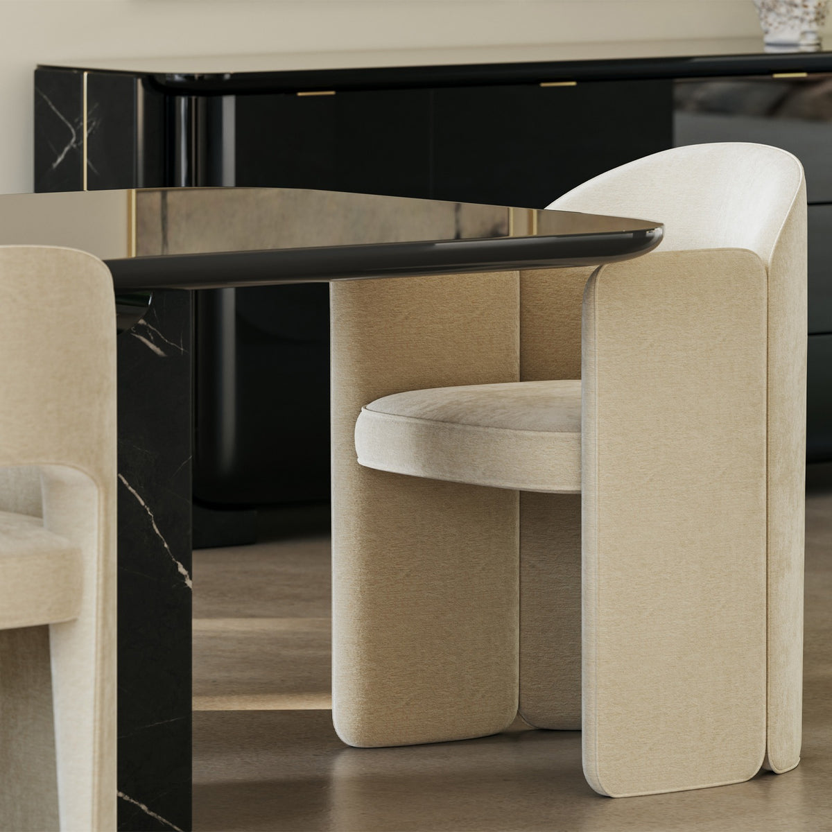 Overlap Rectangle Dining Table – Dark, 284cm