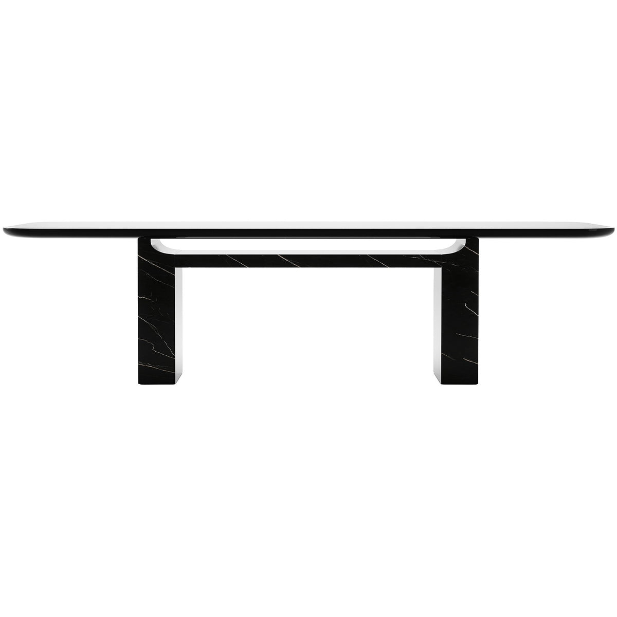 Overlap Rectangle Dining Table – Dark, 284cm
