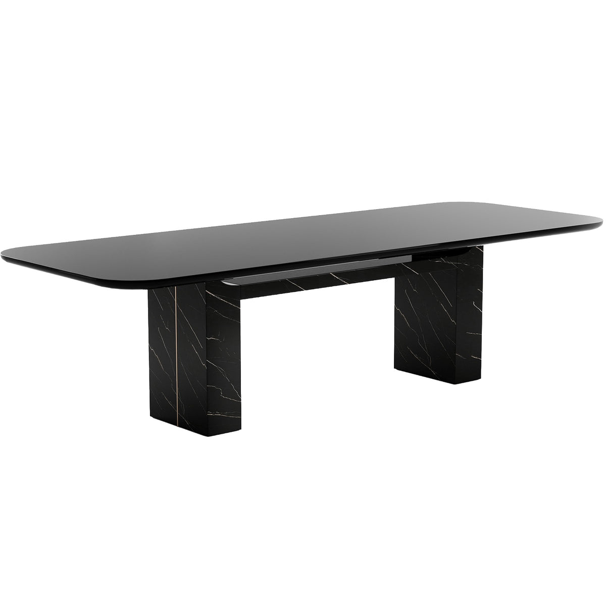 Overlap Rectangle Dining Table – Dark, 284cm