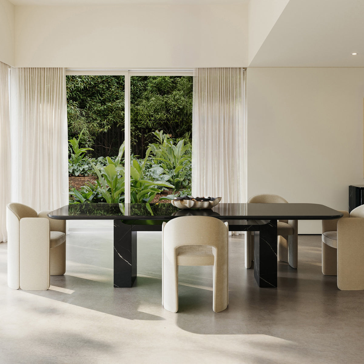 Overlap Rectangle Dining Table – Dark, 284cm