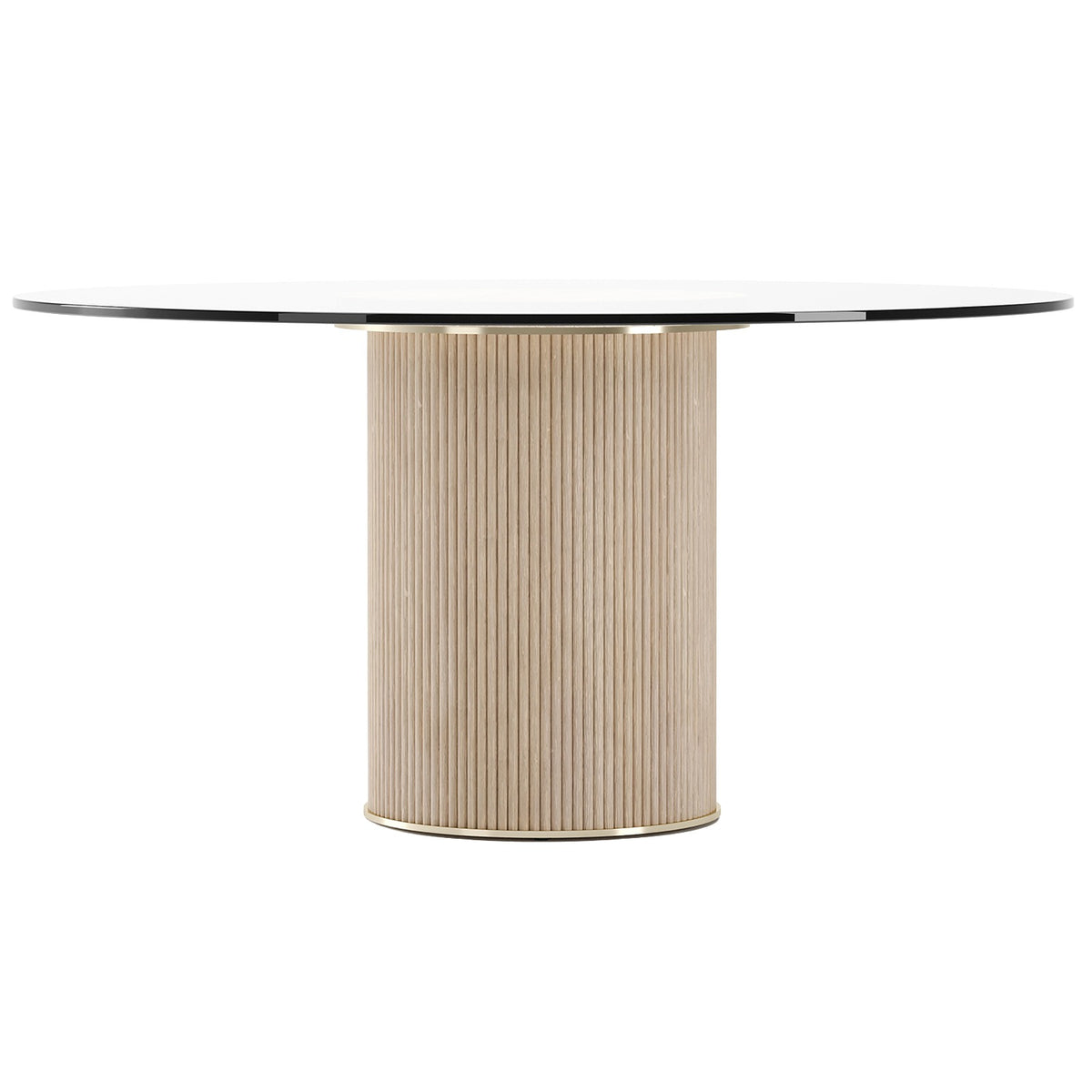 Rhythm Round Glass Top Dining Table – 152cm