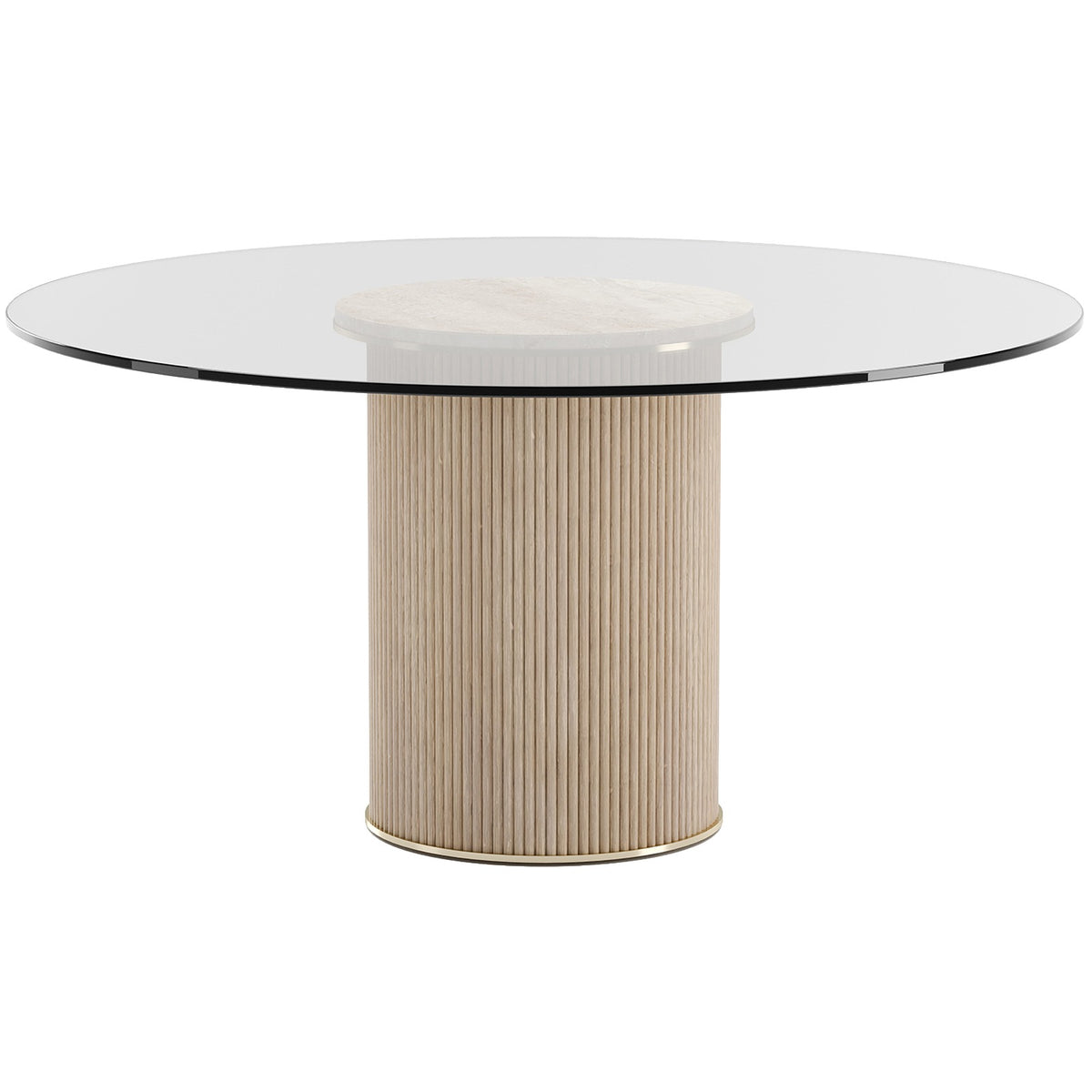 Rhythm Round Glass Top Dining Table – 152cm