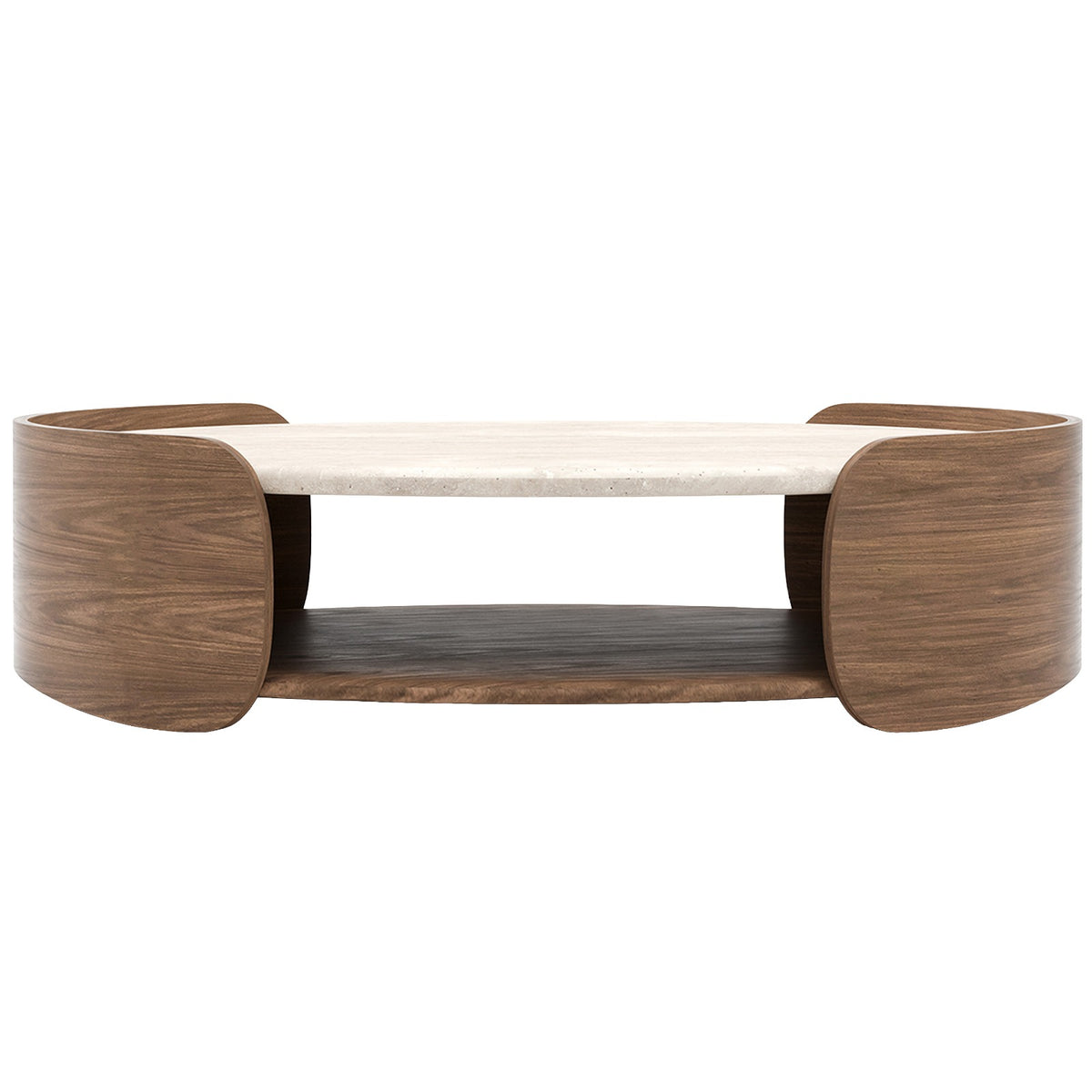Fleur Open Coffee Table with Wood Shelf