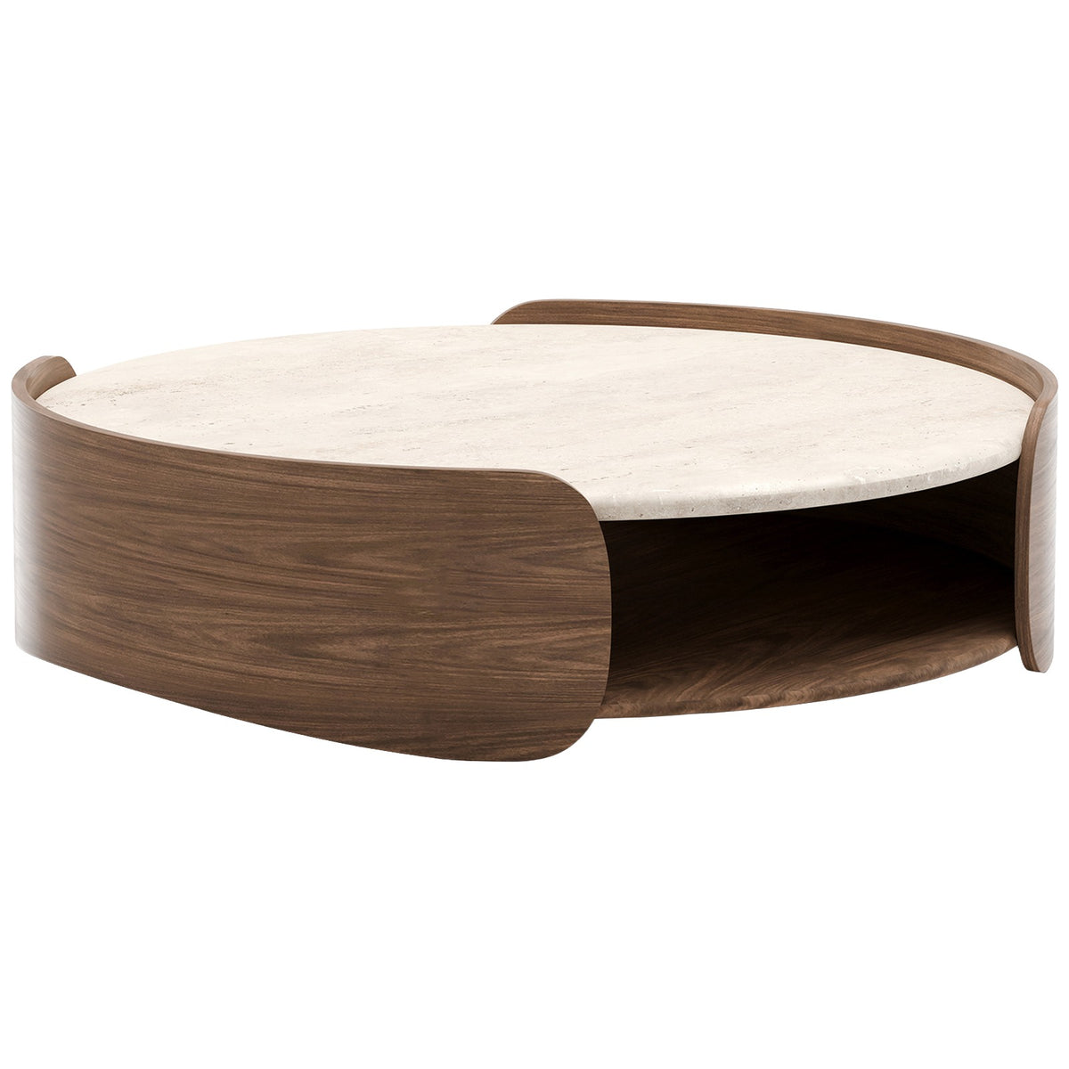Fleur Open Coffee Table with Wood Shelf