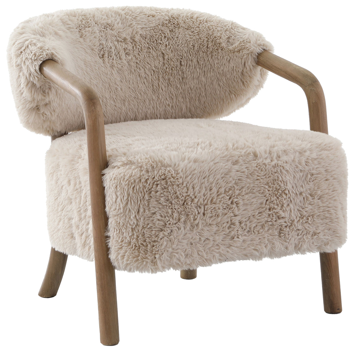 Cotswold Lion Accent Chair – Faux Sheepskin