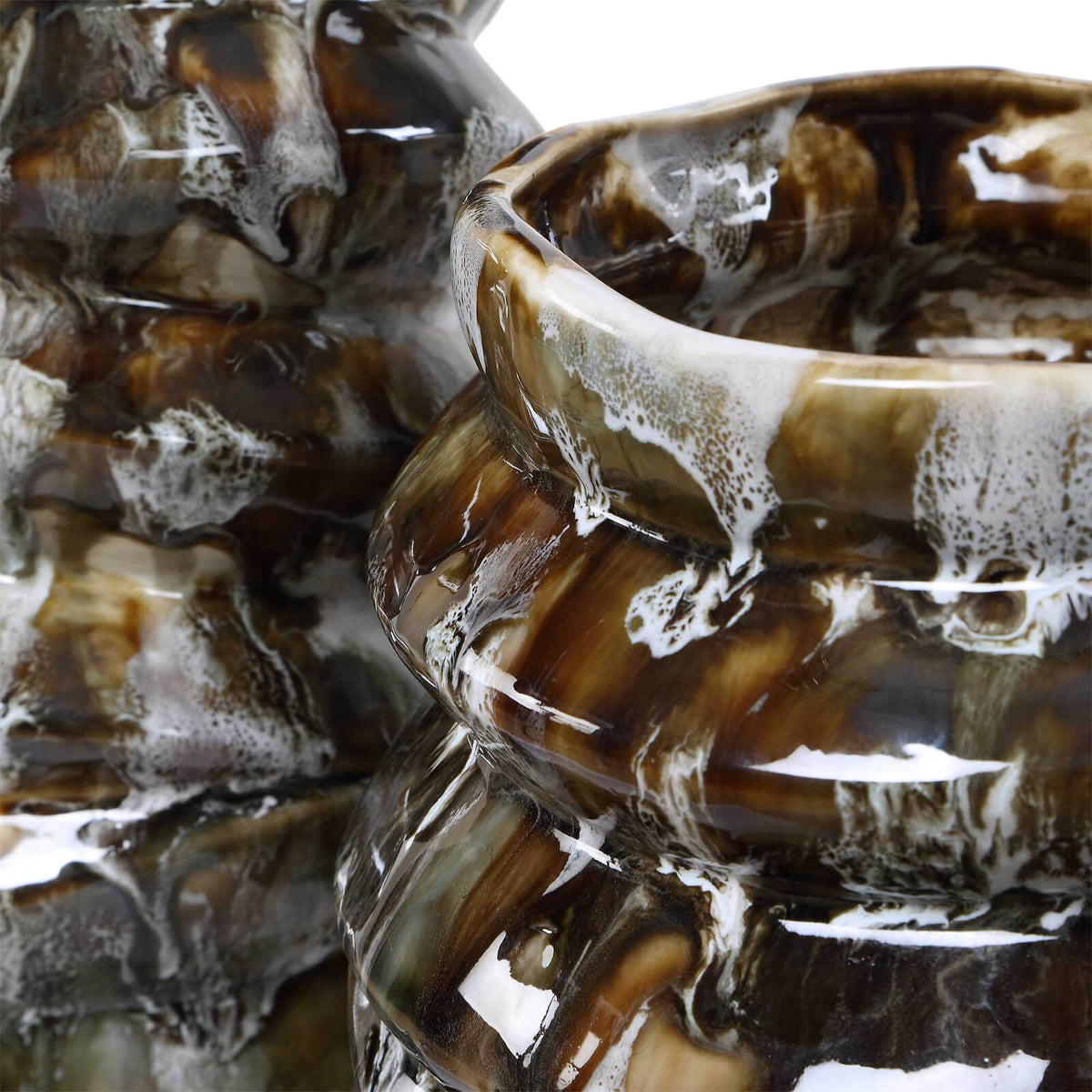 Cuoco Glazed Brown Vases – Set of 2