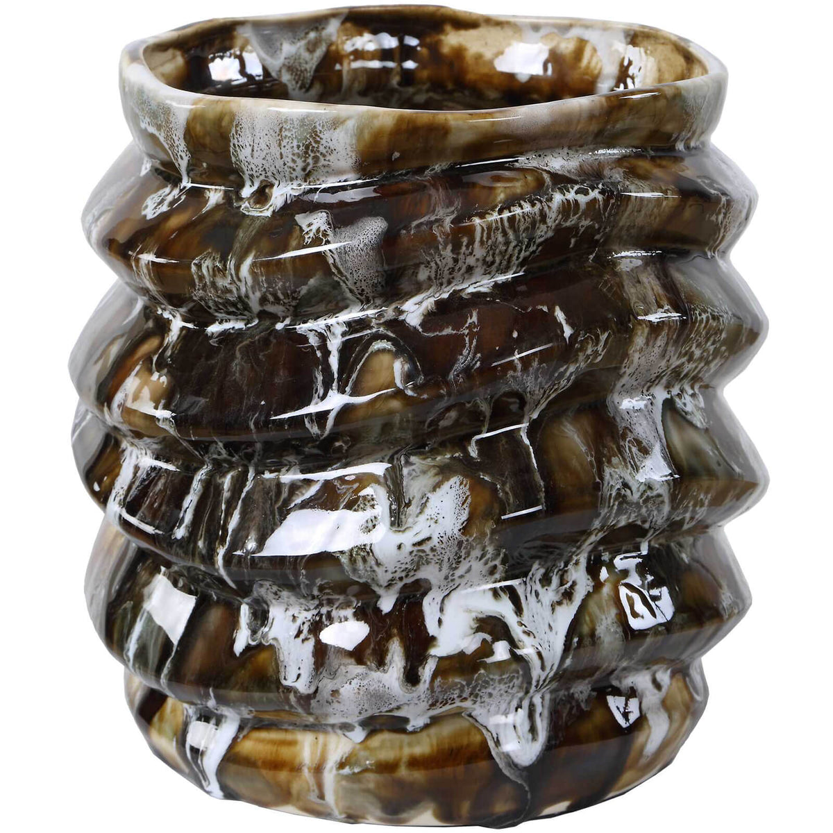 Cuoco Glazed Brown Vases – Set of 2