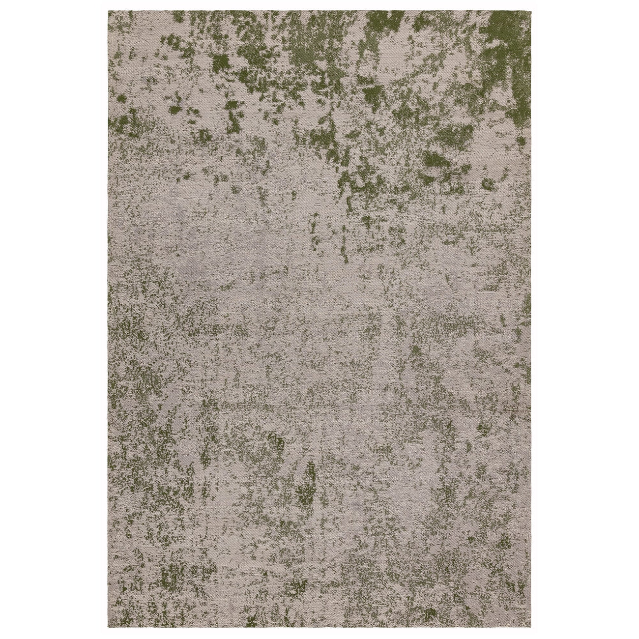Dara Green abstract indoor outdoor rug on a white background