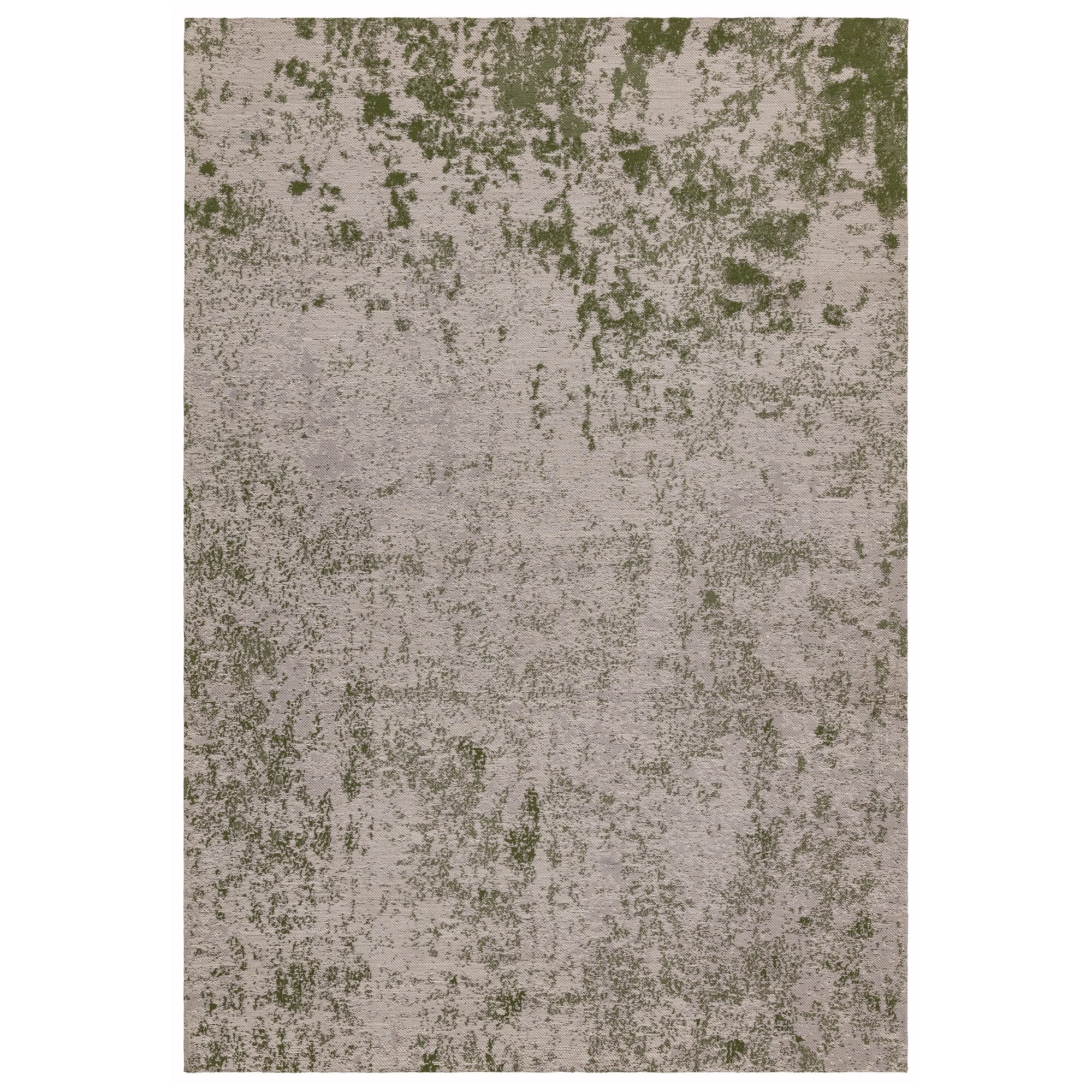 Dara Green abstract indoor outdoor rug on a white background